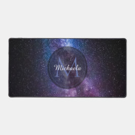 天の川の明るい色のパーソナル化可能なモノグラム デスクマット
