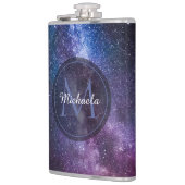 天の川の明るい色のパーソナル化可能なモノグラム フラスク (左)