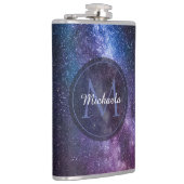 天の川の明るい色のパーソナル化可能なモノグラム フラスク (右)