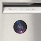 天の川の明るい色のパーソナル化可能なモノグラム マグネット (インサイチュ (食洗機))