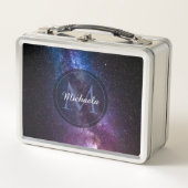 天の川の明るい色のパーソナル化可能なモノグラム メタルランチボックス (正面)