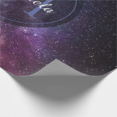 天の川の明るい色のパーソナル化可能なモノグラム ラッピングペーパー (角)