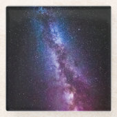 天の川の明るい色 ガラスコースター (正面)