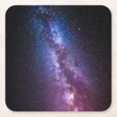 天の川の明るい色 スクエアペーパーコースター (正面)