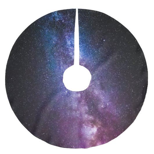 天の川の明るい色 ブラッシュドポリエステルツリースカート (正面)