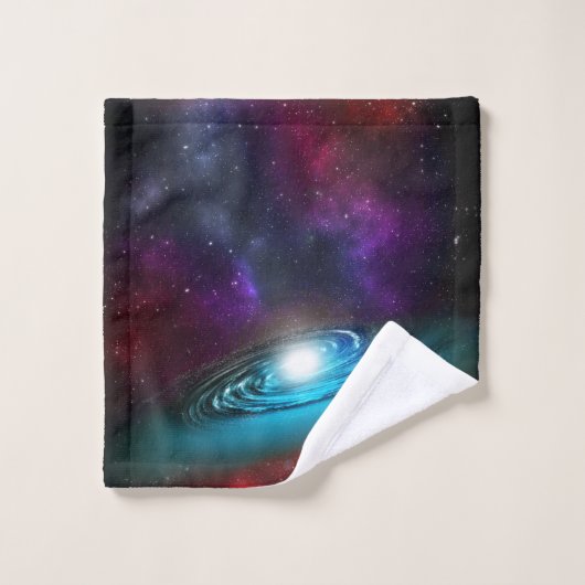 天の川の星数々のの色の宇宙塵 バスタオルセット (ウォッシュタオル)