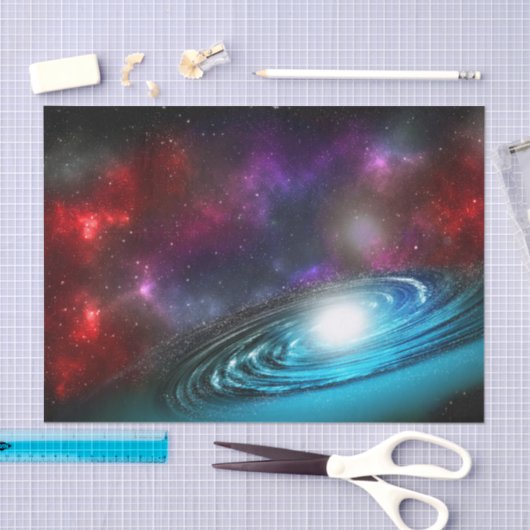 天の川の星数々のの色の宇宙塵 薄葉紙 (クラフト)