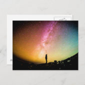 天の川の美しいカラフル自然風景 ポストカード (正面/裏面)