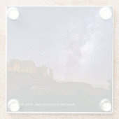 天の川の銀河系アリゾナ州カテドラルロック ガラスコースター (裏面)