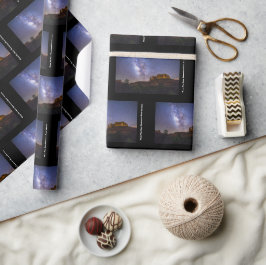 天の川の銀河系アリゾナ州カテドラルロック ラッピングペーパー