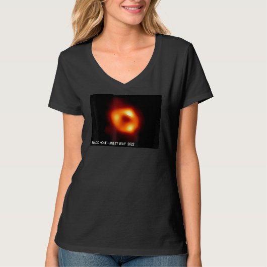 天の川ブラックホールの最初の画像2022鷺足 Tシャツ (正面)