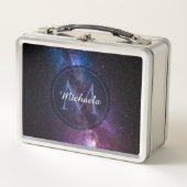 天の川明るい色のパーソナル化可能なモノグラム私 メタルランチボックス (正面)