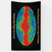 天の川銀河系ヴェイルオーバーWMAP宇宙 横断幕 (縦)