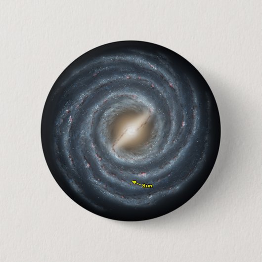 天の川NASAの太陽 缶バッジ (正面)