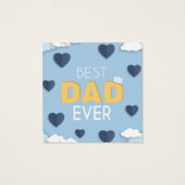 天の幸せな父の日の青いハート (裏面)