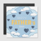 天の幸せな父の日の青いハート (正面/裏面)