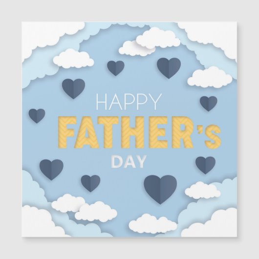 天の幸せな父の日の青いハート (正面)
