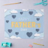 天の幸せな父の日の青いハート 薄葉紙 (クラフト)