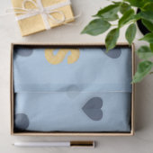 天の幸せな父の日の青いハート 薄葉紙 (ギフト)