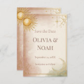 天の御救い　記念日カード　ピンクの賢治の雲　金 セーブザデート (正面/裏面)