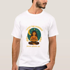 天の心に満ちた月デザイン Tシャツ