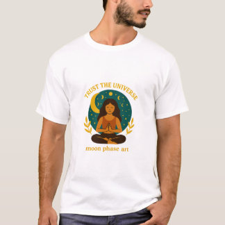天の心に満ちた月デザイン Tシャツ