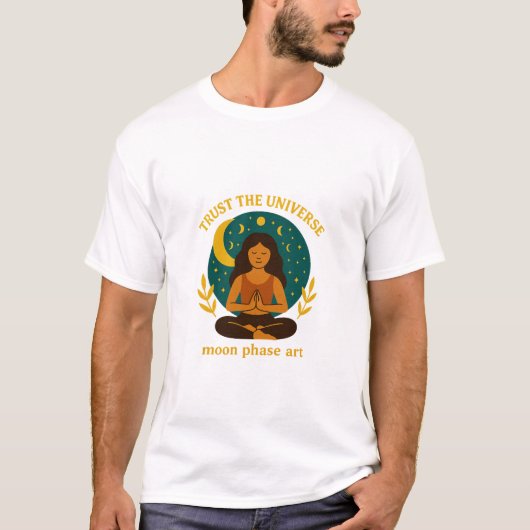 天の心に満ちた月デザイン Tシャツ (正面)
