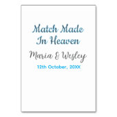 天の恵みのブルーブラックカップル名と日付 テーブルナンバー (裏面)