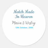 天の恵みのブルーブラックカップル名と日付 ラウンドシール (正面)