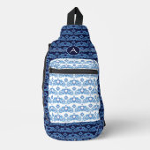 天の愛の星のハートパタモノグラムのーン スリングバッグ (正面)