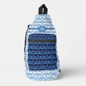 天の愛の星のハートパタモノグラムのーン スリングバッグ (正面)