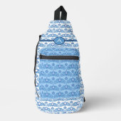 天の愛の星のハートパタモノグラムのーン スリングバッグ (正面)