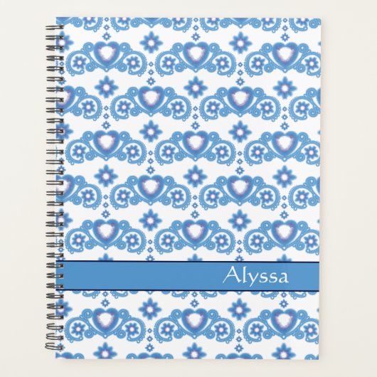 天の愛の星ハート名ホワイト プランナー手帳 (正面)