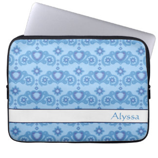 天の愛の星ハート青いパターン名 ラップトップスリーブ