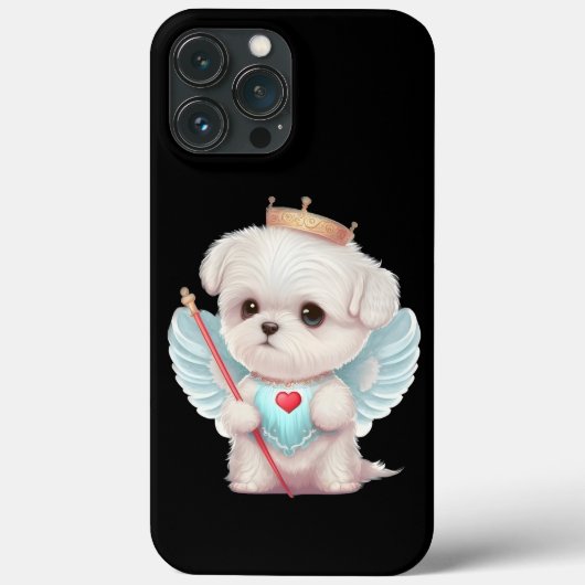 天の愛：かわいい天使のマルチーズの子犬 Case-Mate iPhoneケース (裏面)