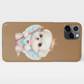 天の愛：かわいい天使のマルチーズの子犬 iPhoneケース (裏面横)