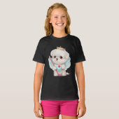 天の愛：かわいい天使マルチーズ犬の子犬 Tシャツ (正面フル)