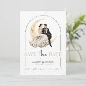 天の愛: 優雅な三日月 セーブ・ザ・デート 招待状 (スタンド正面)