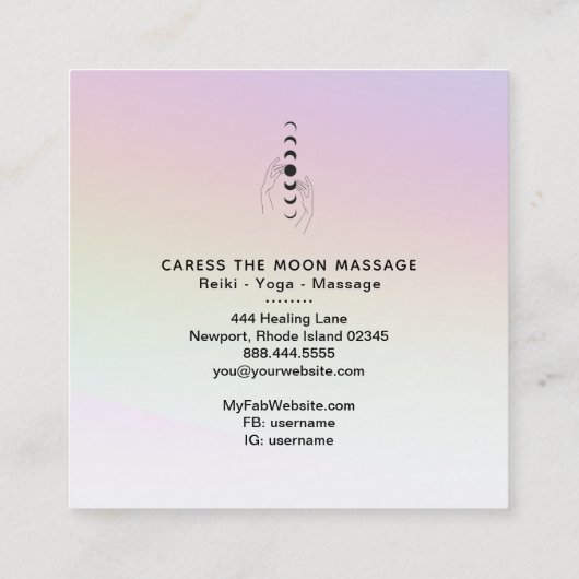 *~*天の手の虹の月相を愛撫 スクエア名刺 (裏面)