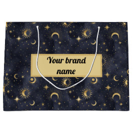 天の抽象芸術夜空パターン ラージペーパーバッグ