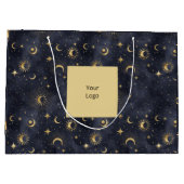 天の抽象芸術夜空パターン ラージペーパーバッグ (裏面)