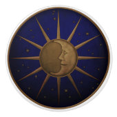 天の日曜日の月の星明かりの夜 セラミックノブ (正面)