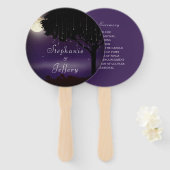 天の星と月の文字列の光結婚の ハンドファン (正面&裏面)