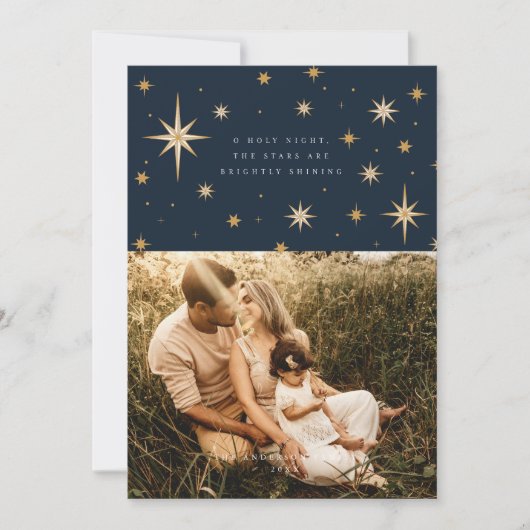 天の星よ 聖なる夜の写真カード 招待状 (正面)