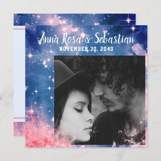 *〜* 天の星を保存する 写真をアップロードして 記念日をセーブしよう セーブザデート (正面/裏面)