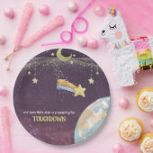 天の星カスタムタイポグラフィベビーシャワー ペーパープレート (パーティー)