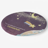 天の星カスタムタイポグラフィベビーシャワー ペーパープレート (アングル)