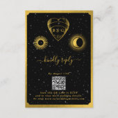 天の星クレセントムーンブラック金ゴールド結婚ズ エンクロージャーカード (正面)