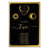 天の星クレセントムーンブラック金ゴールド結婚ズ テーブルナンバー (裏面)
