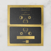 天の星クレセントムーンブラック金ゴールド結婚ズ プレイスカード (外部開封)